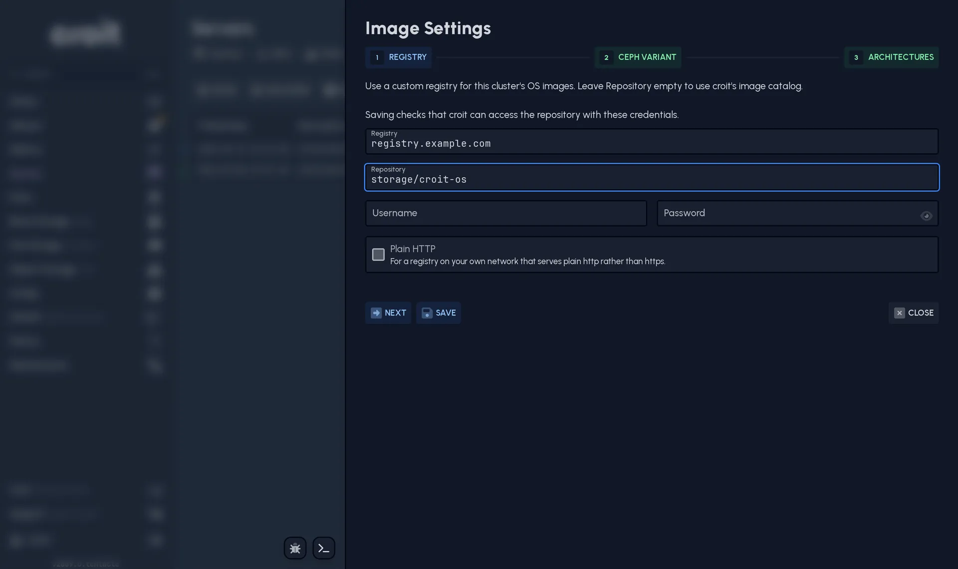 Pointing croit at your own registry