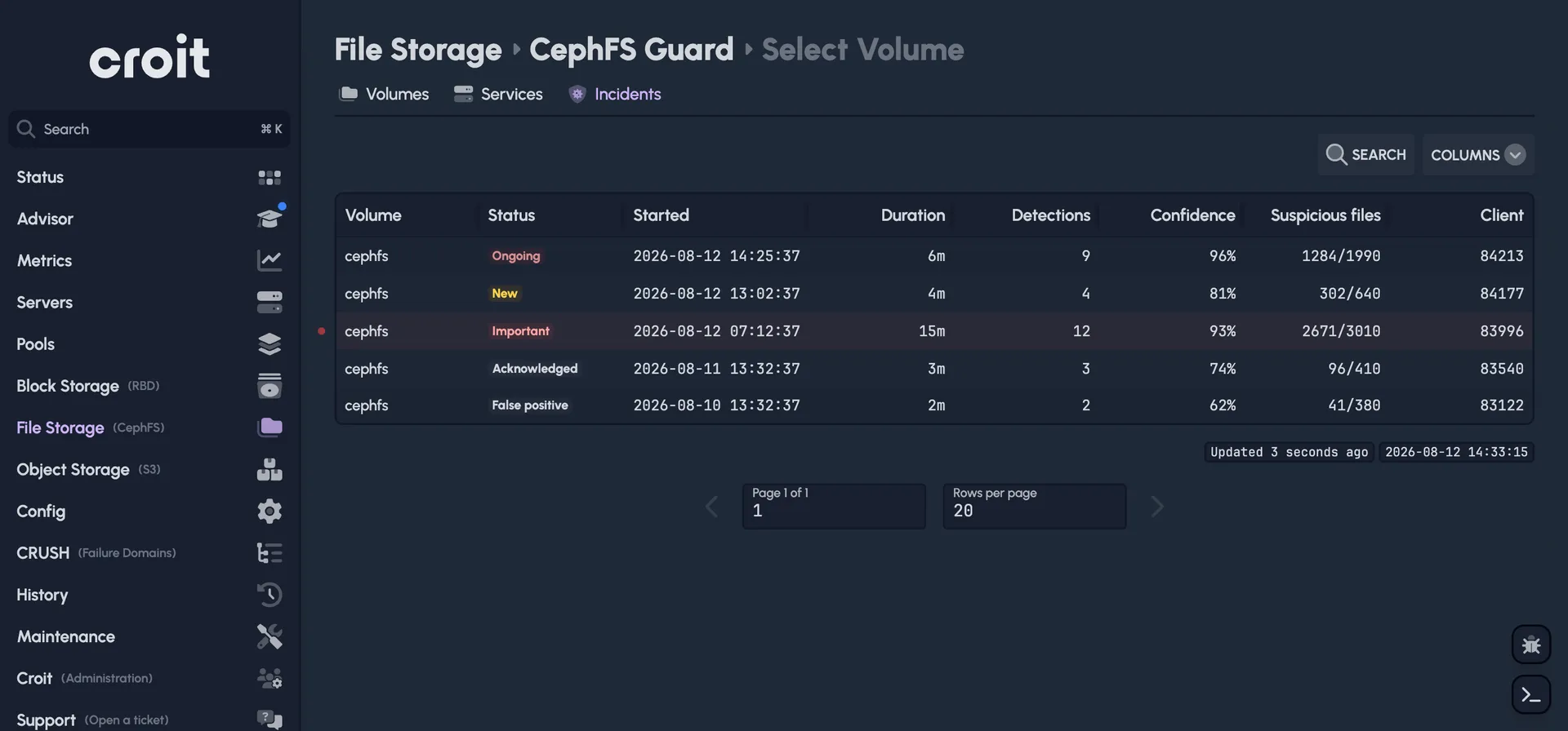 CephFS Guard incidents